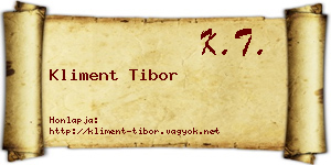 Kliment Tibor névjegykártya